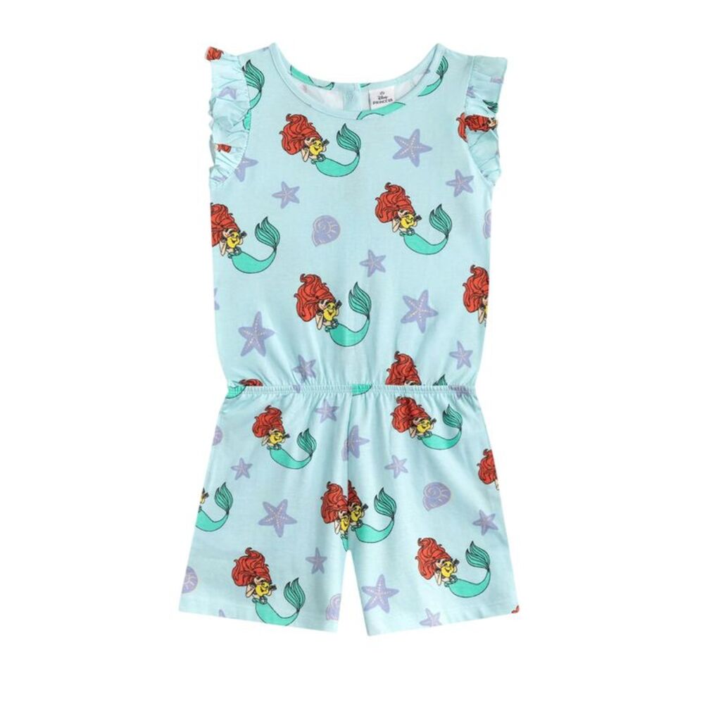 The Little Mermaid Girls Ariel & Flounder All-Over Print Sleeveless Playsuit / B